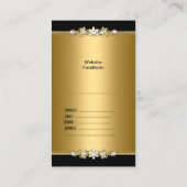 黒い宝石エレガント金ゴールドの上に折り曲げ 名刺 (裏面)