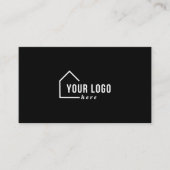 黒い実在エステートロゴ写真QRコード名刺 名刺 (正面)