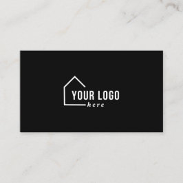 黒い実在エステートロゴ写真QRコード名刺 名刺