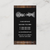 黒い実在地所写真木製の素朴 名刺 (裏面)