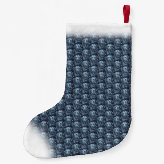 黒い実験室のクリスマスのストッキングカスタムな犬のストッキング スモールクリスマスストッキング (裏面)