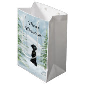 黒い実験室のクリスマス ミディアムペーパーバッグ (正面アングル)