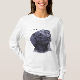 黒い実験室のフード付きスウェットシャツ、私は私を愛します(犬) Tシャツ