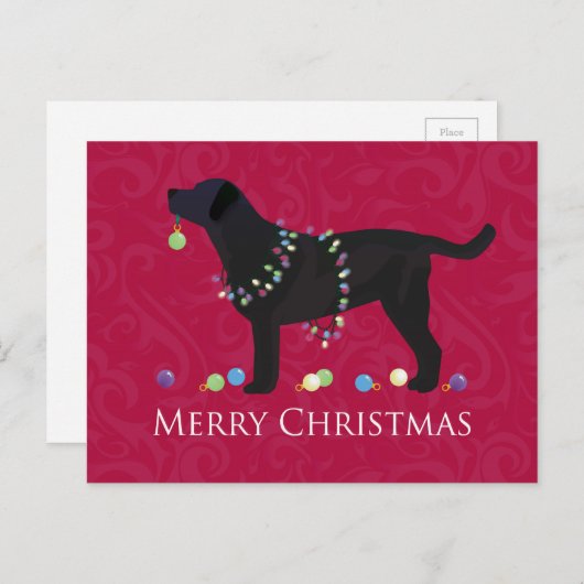 黒い実験室のメリークリスマスのデザイン シーズンポストカード (正面/裏面)