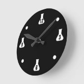 黒い実験室のラット ラウンド壁時計 (傾斜)