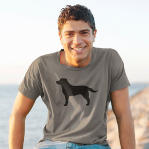 黒い実験室のラブラドル・レトリーバー犬犬の品種シルエット Tシャツ