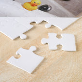 黒い実験室のラブラドール犬のおもしろいなBathの時間 ジグソーパズル (側面)