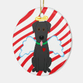 黒い実験室の天使のクリスマス犬のオーナメント セラミックオーナメント (左)