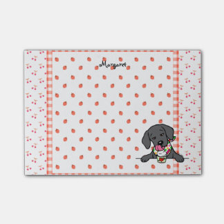 黒い実験室の子犬のアイスクリーム ポストイット