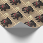 黒い実験室の子犬の包装紙 ラッピングペーパー (角)