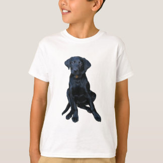黒い実験室の子犬の子供のワイシャツ Tシャツ