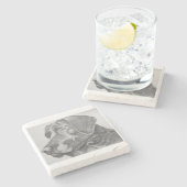 黒い実験室の飲み物のコースター ストーンコースター (横)