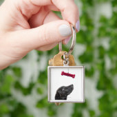 黒い実験室は赤い犬用の骨によって犬を混合しました キーホルダー (手)