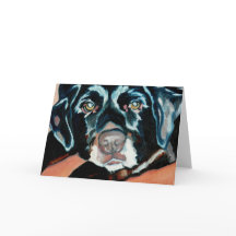 黒い実験室犬の挨拶状