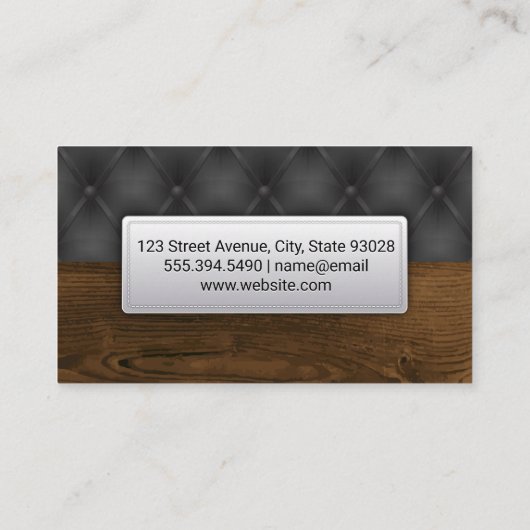 黒い室内装飾品 | ウッド 名刺 (裏面)