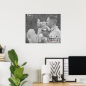 黒い家族会議。年と赤いハート家族の写真 ポスター (ホームオフィス)