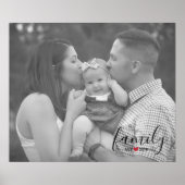 黒い家族会議。年と赤いハート家族の写真 ポスター (正面)