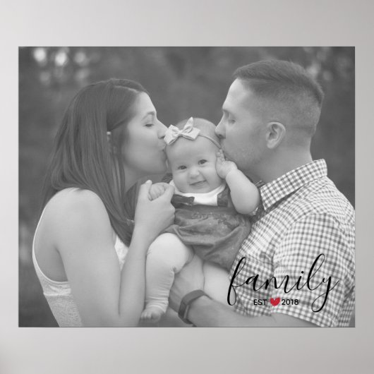 黒い家族会議。年と赤いハート家族の写真 ポスター (正面)