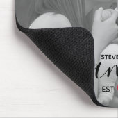 黒い家族会議。年と赤いハート家族の写真 マウスパッド (コーナー)