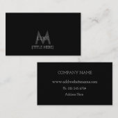 黒い専門のエレガントな名刺 名刺 (正面/裏面)