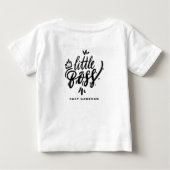 黒い小さなボスモダン書と王冠 ベビーTシャツ (裏面)