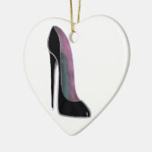 黒い小剣の靴のハートのオーナメント セラミックオーナメント (左)
