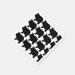 黒い小型ブタのカクテルの紙ナプキン スタンダードカクテルナプキン