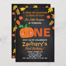 黒い少しカボチャ最初誕生日の招待状