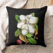 黒い屋内枕の南マグノリア クッション (ブランケット)