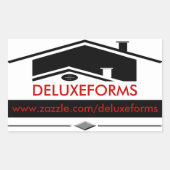 黒い屋根 長方形シール (正面)