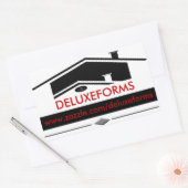 黒い屋根 長方形シール (封筒)