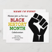 黒い履歴月のお祝いカスタム写真 招待状 (正面/裏面)