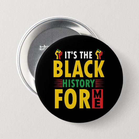 黒い履歴月のお祝いボタン 缶バッジ (正面&裏面)