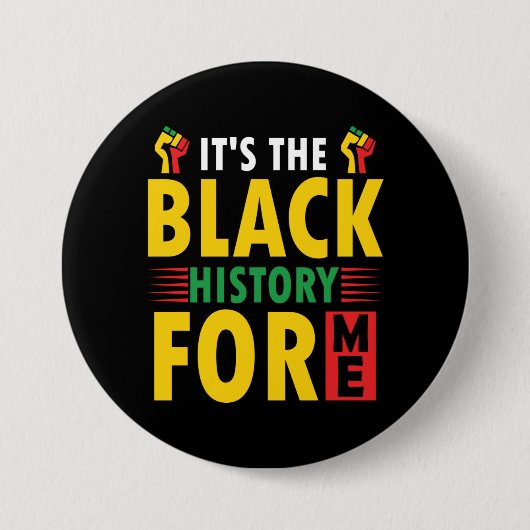 黒い履歴月のお祝いボタン 缶バッジ (正面)