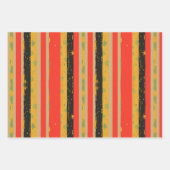 黒い履歴月のストライプパターン ラッピングペーパーシート (正面)