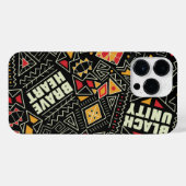 黒い履歴月のパターン iPhoneケース (裏面横)