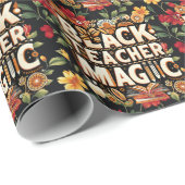 黒い履歴月の折り返し紙鮮やかフローラ ラッピングペーパー (ロールコーナー)