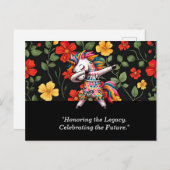 黒い履歴月はがき(フローラ付鮮やか) ポストカード (正面/裏面)