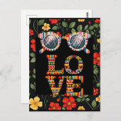 黒い履歴月はがき(フローラ付鮮やか) ポストカード (正面/裏面)