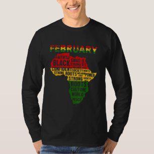黒い履歴月アフリカマップカラー Tシャツ
