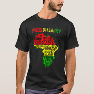 黒い履歴月アフリカマップカラー Tシャツ