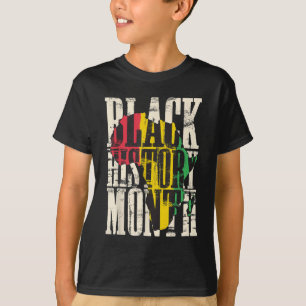 黒い履歴月アフリカ誇りを持った地図の色（アフリカ） Tシャツ