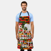 黒い履歴月オールオーバープリントエプロン エプロン (着用した状態)