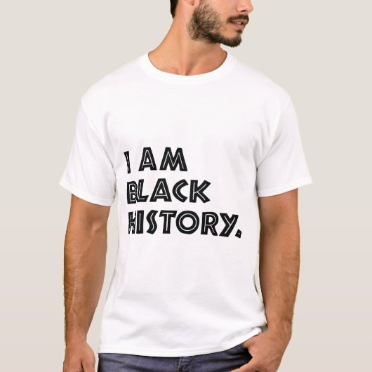 黒い履歴月デザインアフリカグラフィック Tシャツ (正面)