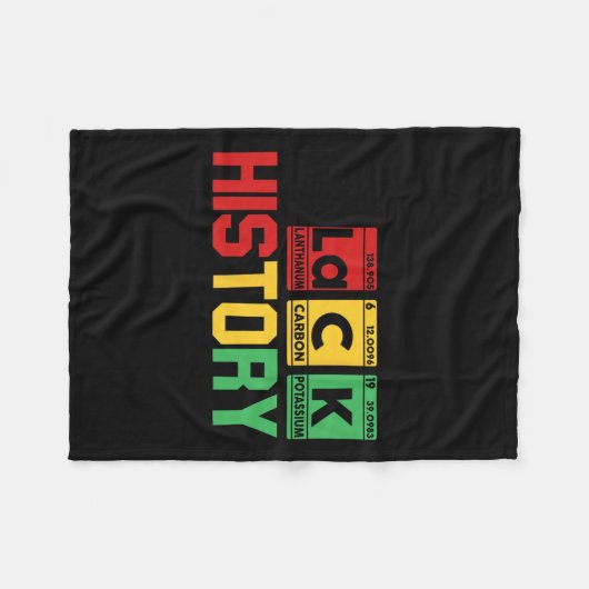 黒い履歴月期期間要素表アフリカ フリースブランケット (正面(横))