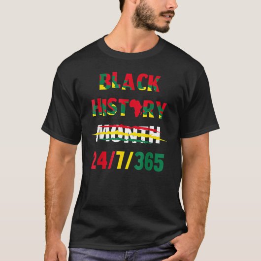 黒い履歴月247365長 Tシャツ (正面)