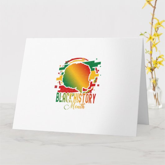 黒い履歴月 カード (黄色い花)