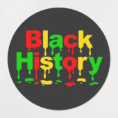 黒い履歴月 ラベル (デザイン1)