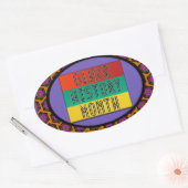 黒い履歴月 楕円形シール (封筒)