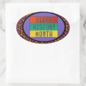 黒い履歴月 楕円形シール (バッグ)